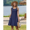 Zeagoo Womens Summer Dress 2026 Sleeveless Casual A-Line Tshirt Sundresses(Navy Round Dot)