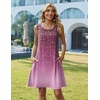 Zeagoo Womens Summer Dress 2026 Sleeveless Casual A-Line Tshirt Sundresses(Purple Print)