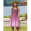 Zeagoo Womens Summer Dress 2026 Sleeveless Casual A-Line Tshirt Sundresses(Purple Print)