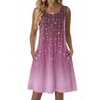 Zeagoo Womens Summer Dress 2026 Sleeveless Casual A-Line Tshirt Sundresses(Purple Print)