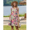 Zeagoo Womens Summer Dress 2026 Sleeveless Casual A-Line Tshirt Sundresses(Purple-red)