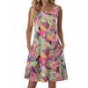 Zeagoo Womens Summer Dress 2026 Sleeveless Casual A-Line Tshirt Sundresses(Purple-red)