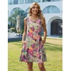 Zeagoo Womens Summer Dress 2026 Sleeveless Casual A-Line Tshirt Sundresses(Purple-red)