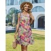 Zeagoo Womens Summer Dress 2026 Sleeveless Casual A-Line Tshirt Sundresses(Purple-red)