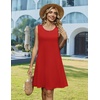 Zeagoo Womens Summer Dress 2026 Sleeveless Casual A-Line Tshirt Sundresses(Red)