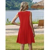 Zeagoo Womens Summer Dress 2026 Sleeveless Casual A-Line Tshirt Sundresses(Red)