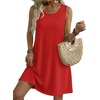 Zeagoo Womens Summer Dress 2026 Sleeveless Casual A-Line Tshirt Sundresses(Red)