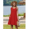 Zeagoo Womens Summer Dress 2026 Sleeveless Casual A-Line Tshirt Sundresses(Red)