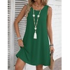 Zeagoo Womens Summer Dress 2026 Sleeveless Casual A-Line Tshirt Sundresses(Solid Green)