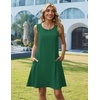 Zeagoo Womens Summer Dress 2026 Sleeveless Casual A-Line Tshirt Sundresses(Solid Green)