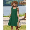 Zeagoo Womens Summer Dress 2026 Sleeveless Casual A-Line Tshirt Sundresses(Solid Green)