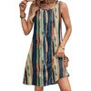 Zeagoo Womens Summer Dress 2026 Sleeveless Casual A-Line Tshirt Sundresses(Stripe Print)