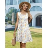 Zeagoo Womens Summer Dress 2026 Sleeveless Casual A-Line Tshirt Sundresses(White Floral)