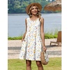 Zeagoo Womens Summer Dress 2026 Sleeveless Casual A-Line Tshirt Sundresses(White Floral)
