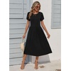 Zeagoo Womens Summer Dresses Casual Aline Midi Dress Short Sleeve Floral Tshirt Dress Flowy Beach Sundresses with Pockets(Black)