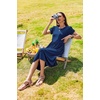 Zeagoo Womens Summer Dresses Casual Aline Midi Dress Short Sleeve Floral Tshirt Dress Flowy Beach Sundresses with Pockets(Blue Round Dot Print)