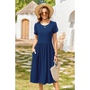 Zeagoo Womens Summer Dresses Casual Aline Midi Dress Short Sleeve Floral Tshirt Dress Flowy Beach Sundresses with Pockets(Blue Round Dot Print)