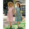 Zeagoo Womens Summer Dresses Casual Aline Midi Dress Short Sleeve Floral Tshirt Dress Flowy Beach Sundresses with Pockets(Boho Floral)