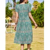 Zeagoo Womens Summer Dresses Casual Aline Midi Dress Short Sleeve Floral Tshirt Dress Flowy Beach Sundresses with Pockets(Boho Floral)