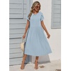 Zeagoo Womens Summer Dresses Casual Aline Midi Dress Short Sleeve Floral Tshirt Dress Flowy Beach Sundresses with Pockets(Jh531)