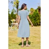 Zeagoo Womens Summer Dresses Casual Aline Midi Dress Short Sleeve Floral Tshirt Dress Flowy Beach Sundresses with Pockets(Jh531)
