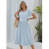 Zeagoo Womens Summer Dresses Casual Aline Midi Dress Short Sleeve Floral Tshirt Dress Flowy Beach Sundresses with Pockets(Jh531)