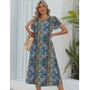 Zeagoo Womens Summer Dresses Casual Aline Midi Dress Short Sleeve Floral Tshirt Dress Flowy Beach Sundresses with Pockets(Mz779)