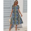 Zeagoo Womens Summer Dresses Casual Aline Midi Dress Short Sleeve Floral Tshirt Dress Flowy Beach Sundresses with Pockets(Mz779)
