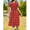 Zeagoo Womens Summer Dresses Casual Aline Midi Dress Short Sleeve Floral Tshirt Dress Flowy Beach Sundresses with Pockets(Red Floral)