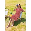 Zeagoo Womens Summer Dresses Casual Aline Midi Dress Short Sleeve Floral Tshirt Dress Flowy Beach Sundresses with Pockets(Red Round Dot)