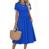 Zeagoo Womens Summer Dresses Casual Aline Midi Dress Short Sleeve Floral Tshirt Dress Flowy Beach Sundresses with Pockets(Sky Blue)