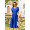 Zeagoo Womens Summer Dresses Casual Aline Midi Dress Short Sleeve Floral Tshirt Dress Flowy Beach Sundresses with Pockets(Sky Blue)