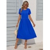 Zeagoo Womens Summer Dresses Casual Aline Midi Dress Short Sleeve Floral Tshirt Dress Flowy Beach Sundresses with Pockets(Sky Blue)
