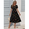 Zeagoo Womens Summer Dresses Casual Aline Midi Dress Short Sleeve Floral Tshirt Dress Flowy Beach Sundresses with Pockets(Wf100)