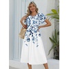 Zeagoo Womens Summer Dresses Casual Aline Midi Dress Short Sleeve Floral Tshirt Dress Flowy Beach Sundresses with Pockets(Wf41)