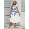 Zeagoo Womens Summer Dresses Casual Aline Midi Dress Short Sleeve Floral Tshirt Dress Flowy Beach Sundresses with Pockets(Wf41)