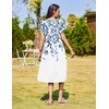 Zeagoo Womens Summer Dresses Casual Aline Midi Dress Short Sleeve Floral Tshirt Dress Flowy Beach Sundresses with Pockets(Wf41)