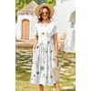 Zeagoo Womens Summer Dresses Casual Aline Midi Dress Short Sleeve Floral Tshirt Dress Flowy Beach Sundresses with Pockets(White Floral)
