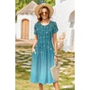 Zeagoo Womens Summer Dresses Casual Aline Midi Dress Short Sleeve Floral Tshirt Dress Flowy Beach Sundresses with Pockets(Xh363)