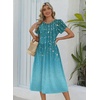 Zeagoo Womens Summer Dresses Casual Aline Midi Dress Short Sleeve Floral Tshirt Dress Flowy Beach Sundresses with Pockets(Xh363)
