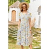 Zeagoo Womens Summer Dresses Casual Aline Midi Dress Short Sleeve Floral Tshirt Dress Flowy Beach Sundresses with Pockets(Xh403)