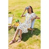 Zeagoo Womens Summer Dresses Casual Aline Midi Dress Short Sleeve Floral Tshirt Dress Flowy Beach Sundresses with Pockets(Xh403)