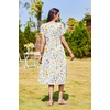 Zeagoo Womens Summer Dresses Casual Aline Midi Dress Short Sleeve Floral Tshirt Dress Flowy Beach Sundresses with Pockets(Xh403)