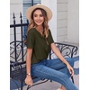 Zeagoo Womens Summer Tops Casual Short Sleeve V Neck T Shirts Dressy Blouse(Army Green)