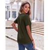 Zeagoo Womens Summer Tops Casual Short Sleeve V Neck T Shirts Dressy Blouse(Army Green)