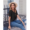 Zeagoo Womens Summer Tops Casual Short Sleeve V Neck T Shirts Dressy Blouse(Black)