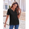 Zeagoo Womens Summer Tops Casual Short Sleeve V Neck T Shirts Dressy Blouse(Black)