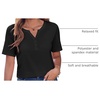 Zeagoo Womens Summer Tops Casual Short Sleeve V Neck T Shirts Dressy Blouse(Black)