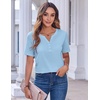 Zeagoo Womens Summer Tops Casual Short Sleeve V Neck T Shirts Dressy Blouse(Blue)