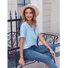 Zeagoo Womens Summer Tops Casual Short Sleeve V Neck T Shirts Dressy Blouse(Blue)